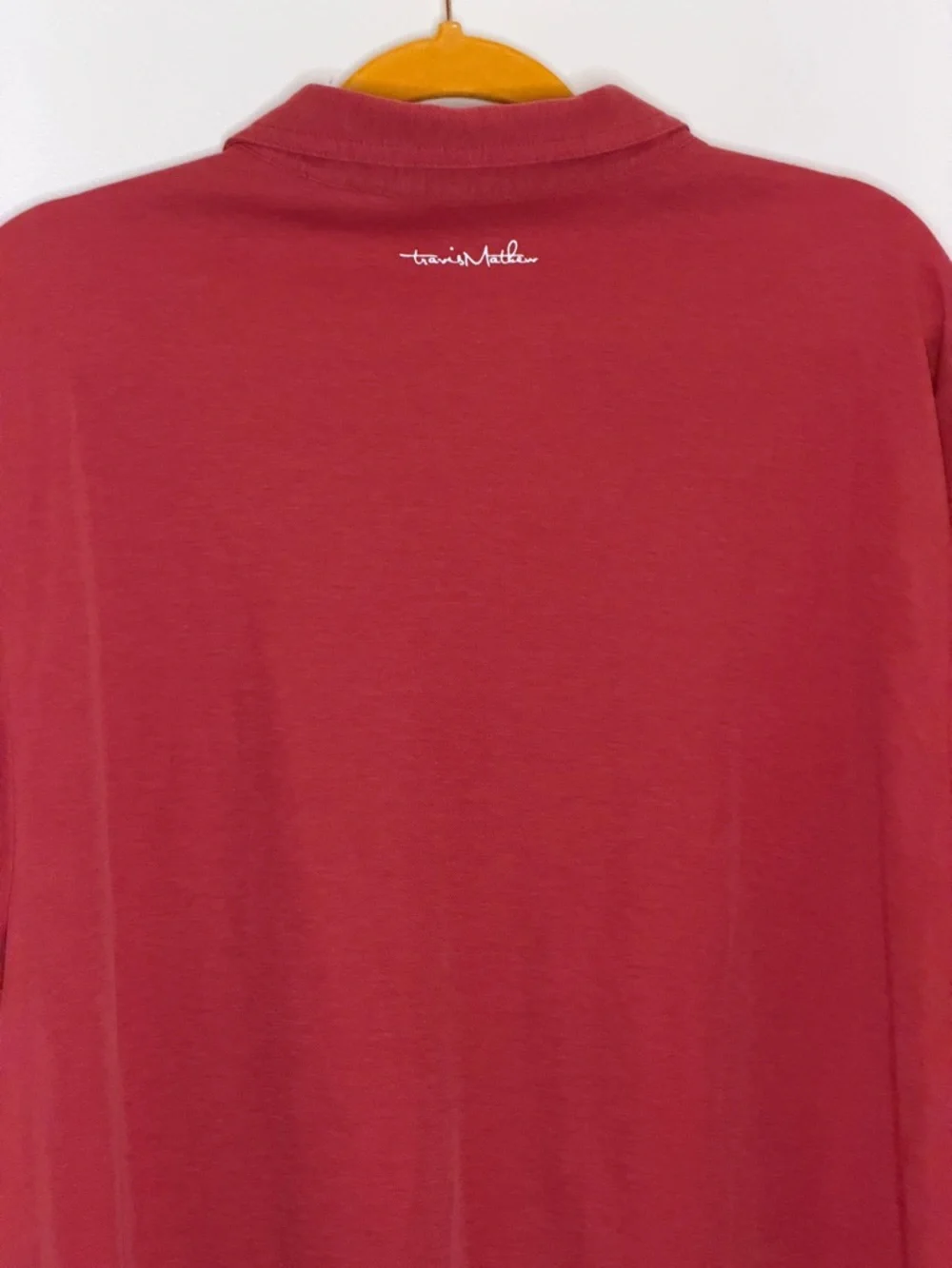 Travis Mathew Mens Polo Golf Shirt Top Knit Light Red XL - Picture 3 of 7